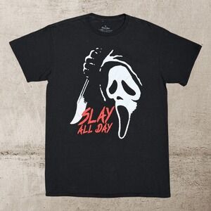 Scream Ghost Face Shirt Adult Medium Black Slay All Day Graphic Horror Halloween